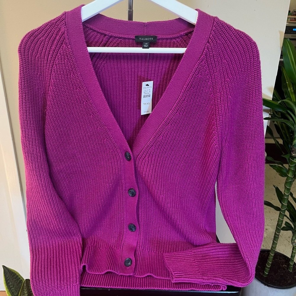 NWT Talbots Cardigan Violet. Various sizes available.
